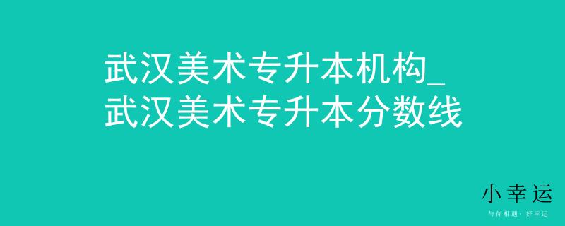 武汉美术专升本机构_武汉美术专升本分数线
