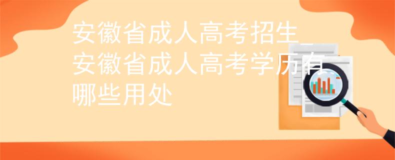 安徽省成人高考招生_安徽省成人高考学历有哪些用处