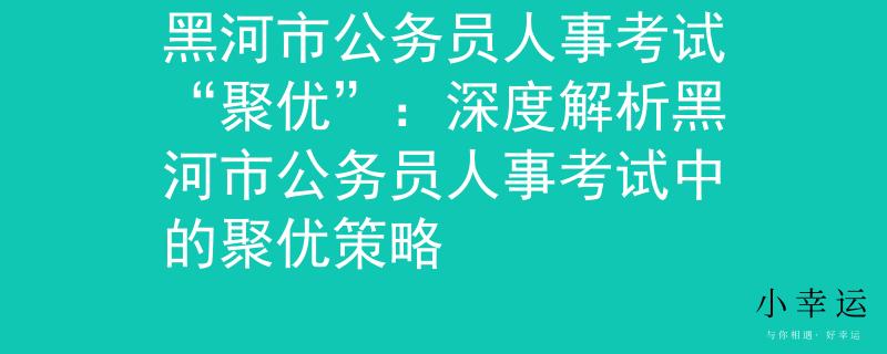 黑河市公务员人事考试“聚优”:深度解析黑河市公务员人事考试中的聚优策略 黑河市公务员人事考试“聚优”:深度解析黑河市公务员人事考试中的聚优策略