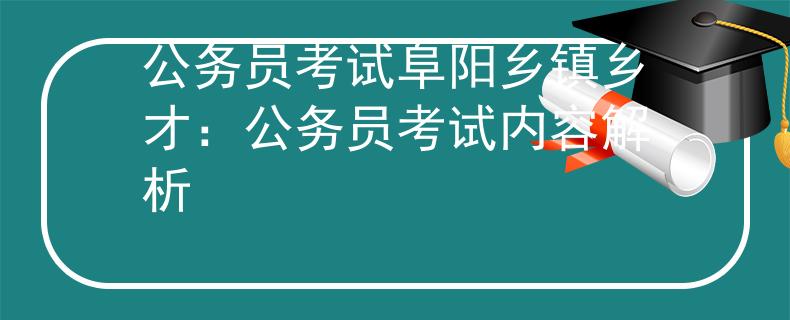 公务员考试阜阳乡镇乡才：公务员考试内容解析