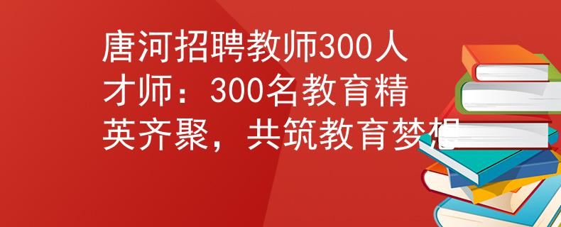 唐河招聘教师300人才师：300名教育精英齐聚，共筑教育梦想